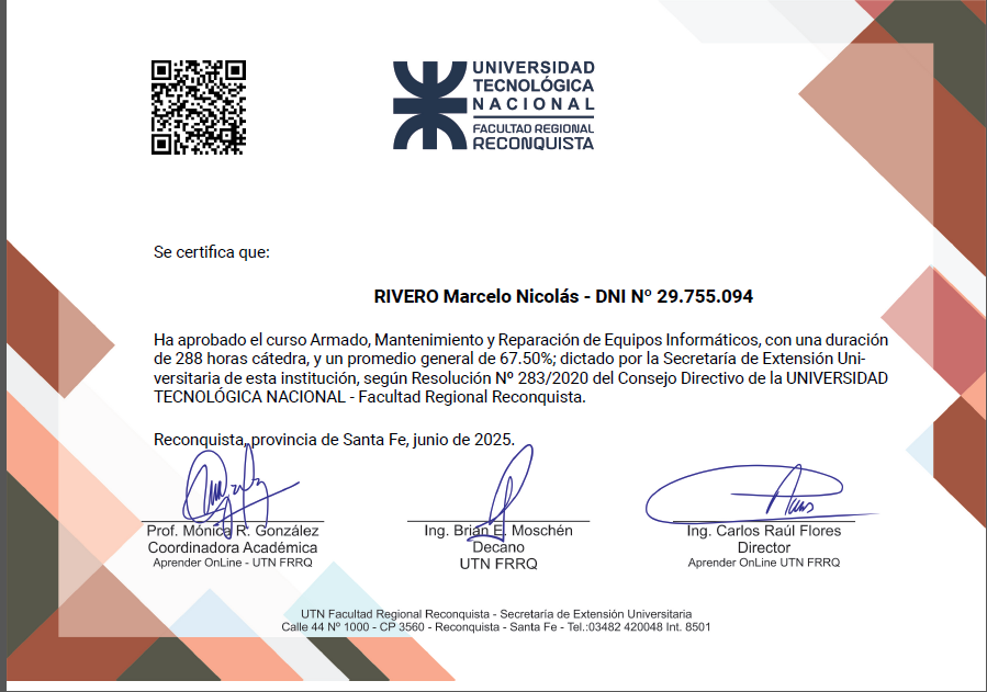 Certificado de estudios